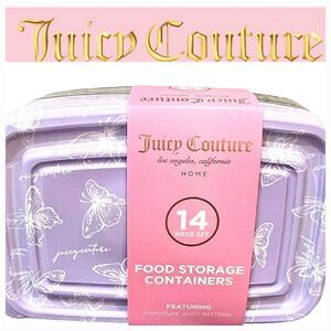 Juicy Couture Home Signature Logo Butterflies Food Storage Containers 14-PC Set